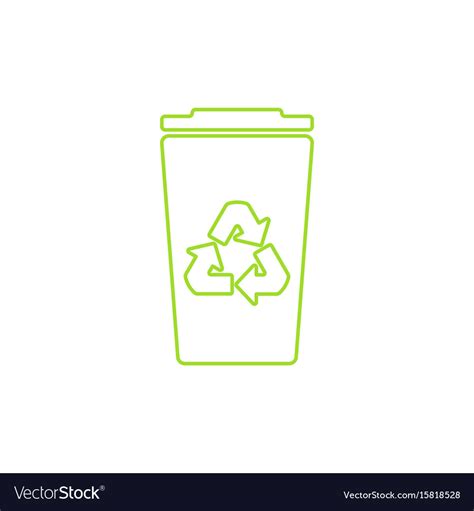 Green recycle bin linear icon Royalty Free Vector Image