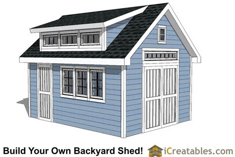 10x16 shed with dormer roof plans | Shed design, Diy shed plans, Shed ...