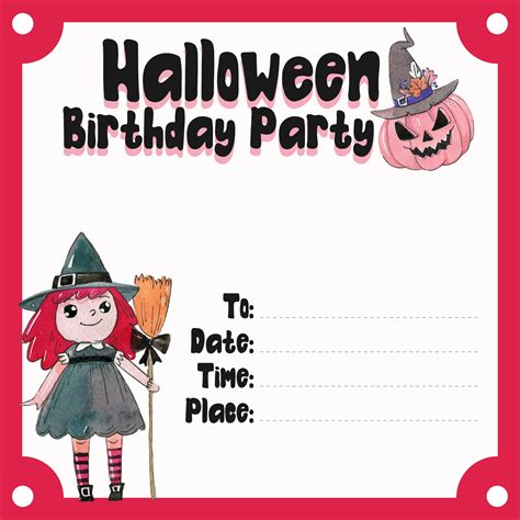 Halloween Party Birthday Invitations - 15 Free PDF Printables | Printablee