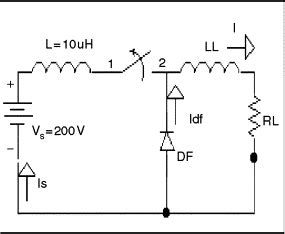 Freewheeling Diode With Switched Rl Load