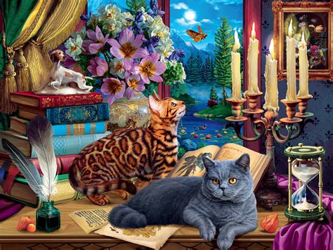 Cats and Candelabra, 750 Pieces, Buffalo Games | Puzzle Warehouse