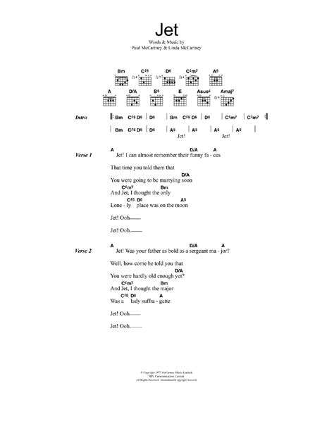 Jet by Wings - Guitar Chords/Lyrics - Guitar Instructor