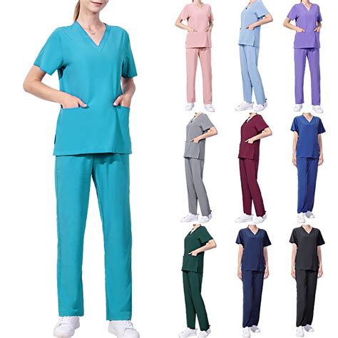 Nurse Uniform Medical Scrubsuit for Women Caregiver Uniform Set Medical ...