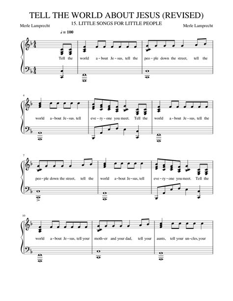 TELL THE WORLD ABOUT JESUS REVISED Sheet music for Piano (Solo ...