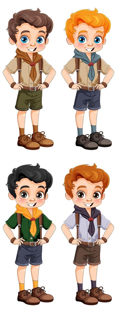 Premium Vector | Scout boy cartoon character