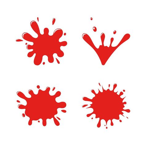 Collection of red paint splash. 16742662 Vector Art at Vecteezy