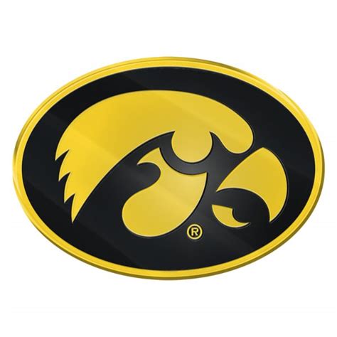 FanMats® 60528 - College "University of Iowa" Gold/Black Embossed Emblem