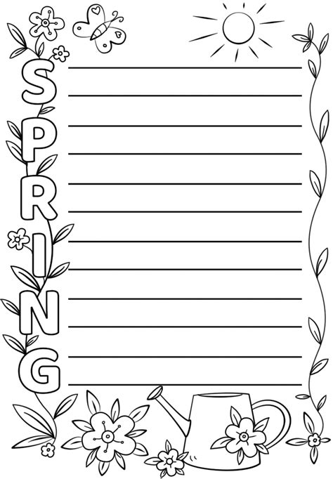 Spring Acrostic Poem Template Printable - Printable Templates