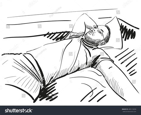 Esbozo del hombre descansando en la: vector de stock (libre de regalías ...