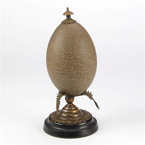 Fine, matching pair of Antique Cassowary Eggs on period Pedestals ...