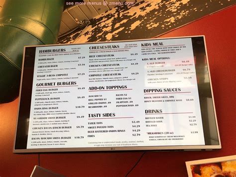 Menu at Charlie's Burgers restaurant, Normandy Park