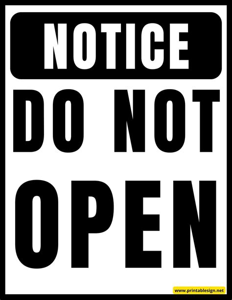 Printable Do Not Open Door Sign | FREE Download