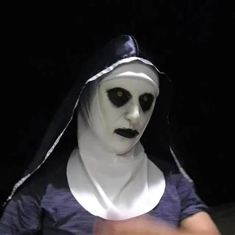 new The Nun Horror Mask Cosplay Valak Scary Latex Masks With Headscarf ...