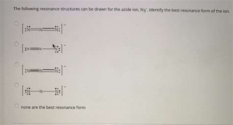 Solved The following resonance structures can be drawn for | Chegg.com