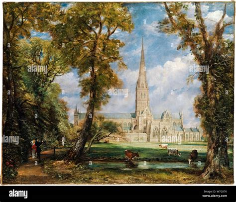 John Constable, landscape painting, Salisbury Cathedral from the Bishop ...