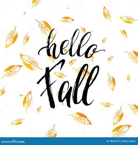 Hello Fall. Brush Hand Lettering, Inspiring Quotes.Motivation Mo Vector ...