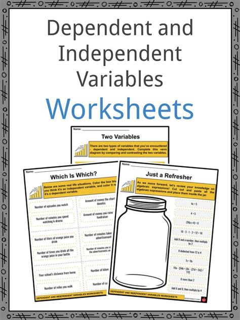 Independent And Dependent Variable Worksheet