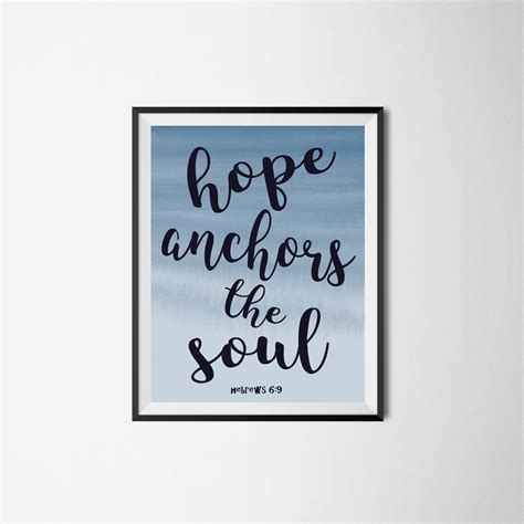 Hope Print Anchor Print Hope as an Anchor Christian Art | Etsy