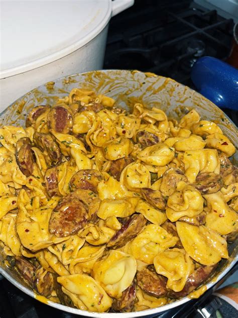 Cajun Stuffed Tortellini Pasta with Sausage