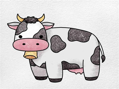 How to Draw a Cute Cow - HelloArtsy