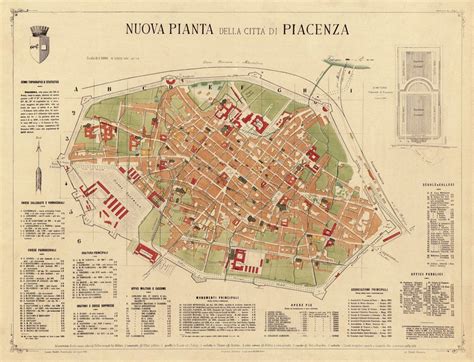 Piacenza map - Old map of Piacenza (Italy) print - Vecchia mappa di ...