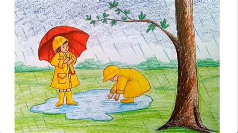 Rainy Season My Village Drawing Competition - Play seasons word ...