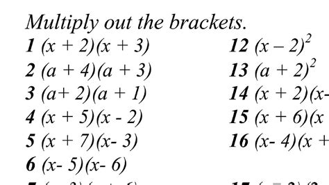 Expanding Brackets