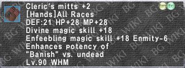 Clr. Mitts +2 - FFXI Wiki