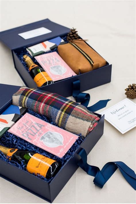 CORPORATE EVENT GIFT BOX// Navy and orange holiday inspired custom ...