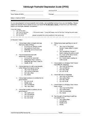 Edinburgh Depression Scale - Fill and Sign Printable Template Online