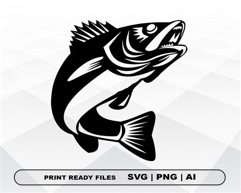 Walleye Fish SVG Files Clipart Print Ai and Svg Digital - Etsy Canada