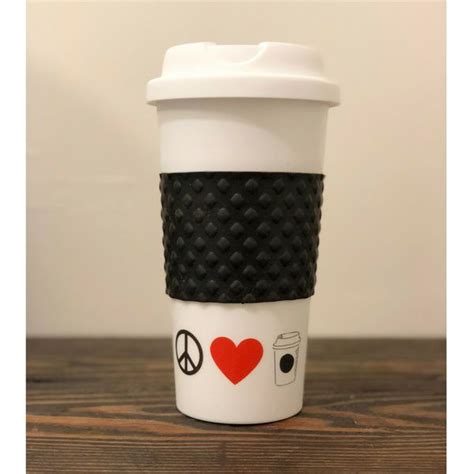 "Peace, Love Coffee" Tumbler | Cute coffee mugs, Coffee tumbler, Mugs