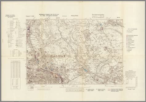 Street Map of Halifax, England with Military-Geographic Features. BB 9k ...