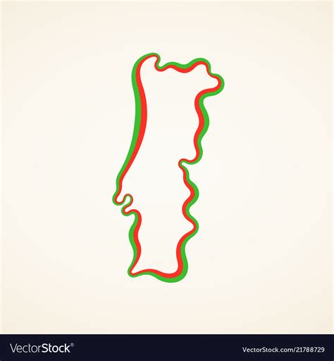 Portugal - outline map Royalty Free Vector Image