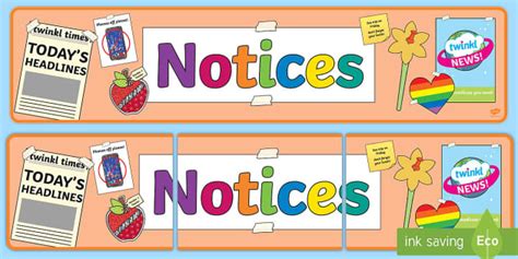 Notice Board Banner | Notices Display Banner | Twinkl