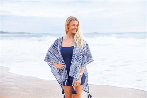 Arawak Kimono Beach Coverup - NAVY | Kimono beach cover up, Island ...