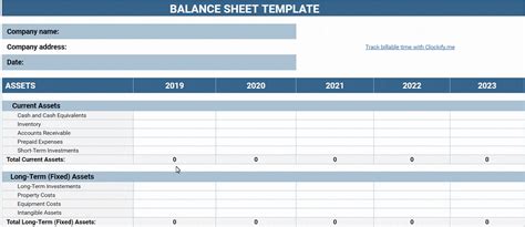 Balance Sheet Template - Clockify™