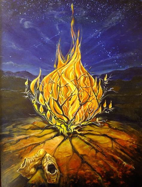 Hand Crafted Oil Painting "The Burning Bush" by Tandem Art Studio ...