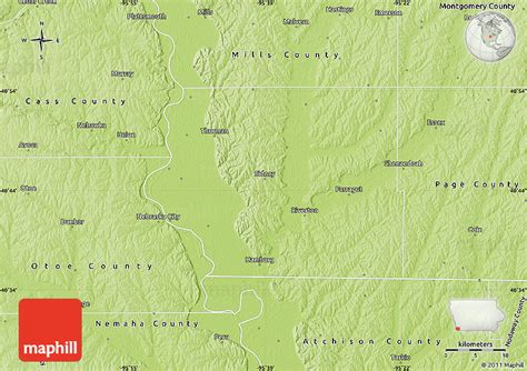 Physical Map of Fremont County