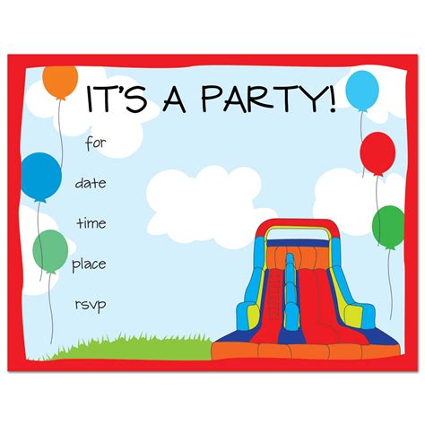 Paper & Party Supplies Paper Bounce Jump Play Jump Invitation Digital ...