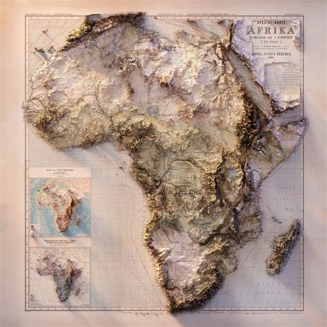 This is a digitally rendered map (printed in 2D) of Africa derived from ...