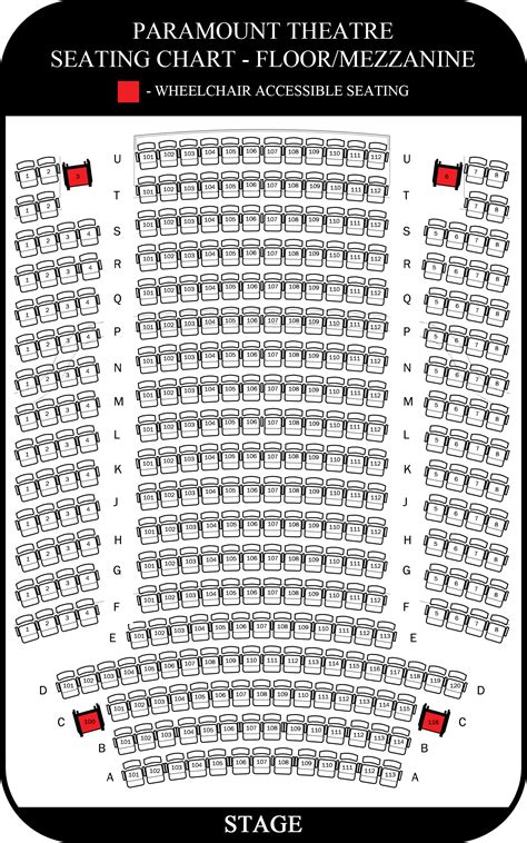 Paramount Theatre Seating Map | Elcho Table