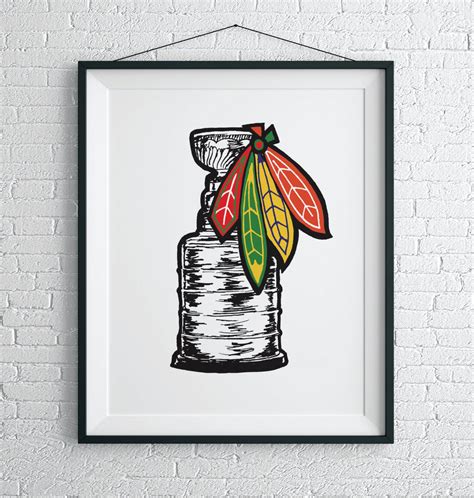 Stanley Cup Wall Art / Blackhawks Poster / Chicago Art Print