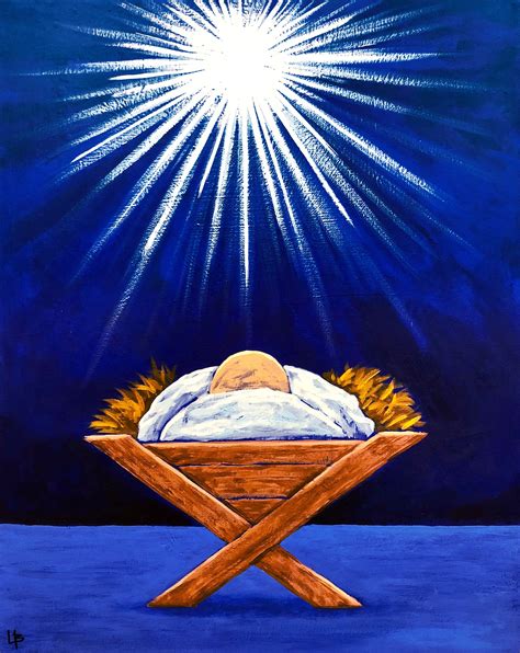 Baby Jesus in a Manger at Christmas - Painted Christ | Christmas art ...