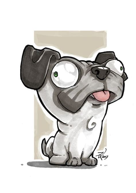 Cartoon Pugs | Tierzeichnung, Skizzen kunst, Niedliche zeichnungen