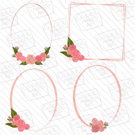 Roses Frames Clipart, Floral Frames Clipart, Roses Frames, Rose Clipart ...