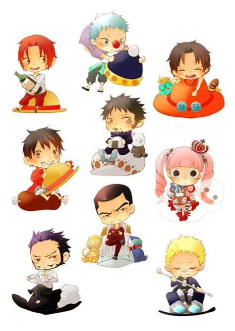 Chibi One piece characters - Trafalgar D. Water Law, Monkey D. Luffy ...