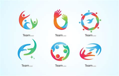 Team Work Logos With Different Personality Colors 1411956 Vector Art at ...