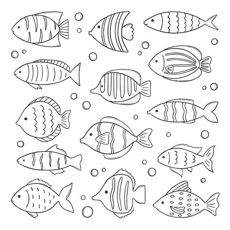 Sea Fishes Drawing