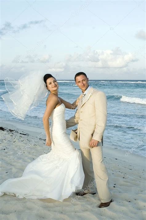 Caribbean Beach Wedding - Bride and Groo ⬇ Stock Photo, Image by ...